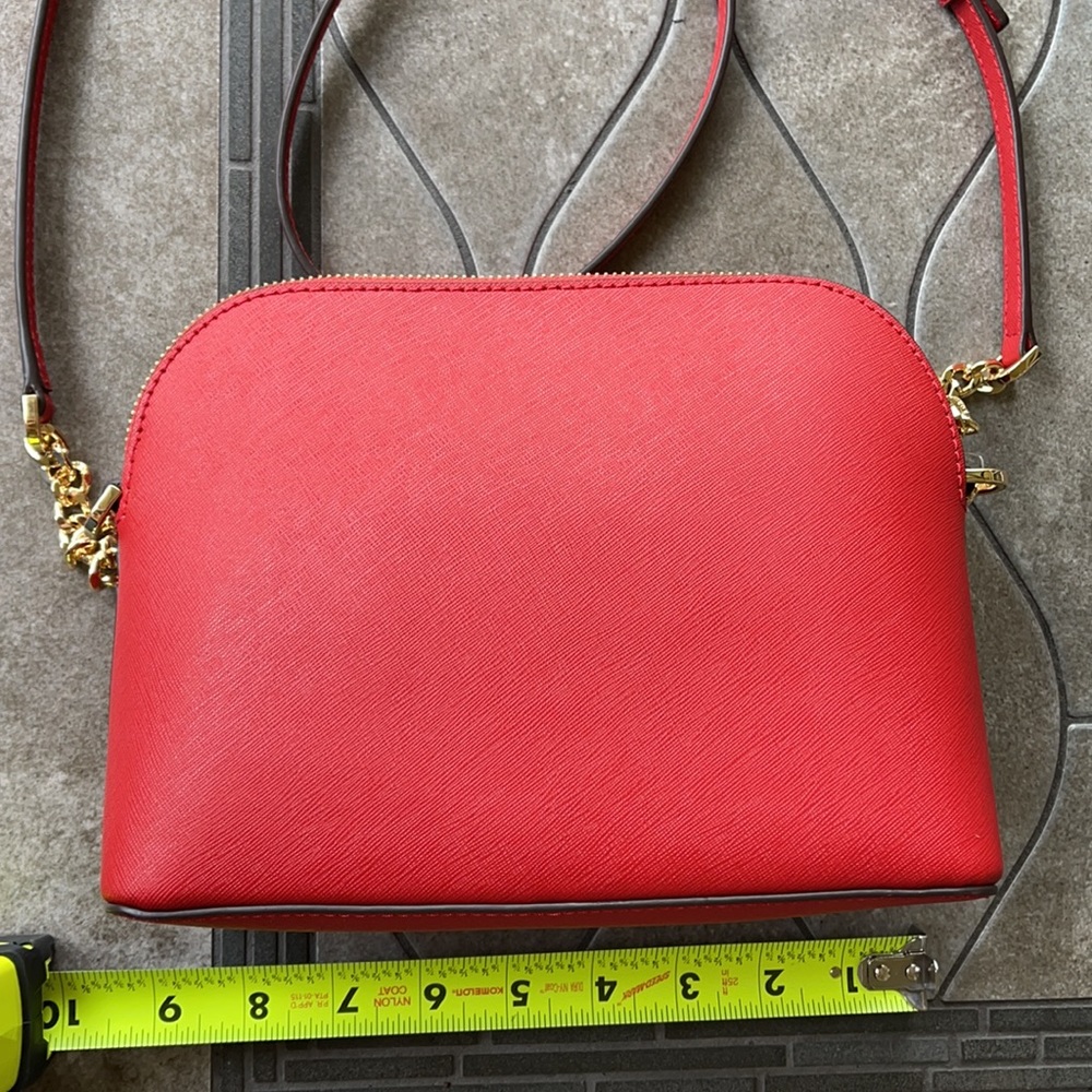 MICHAEL KORS Jet Set Travel Medium Logo Dome Crossbody Bag FLAME COLOR - Picture 5 of 16
